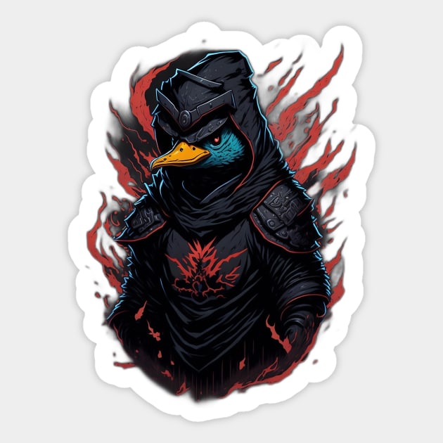 Evil Ninja Duck 005 Sticker by Kulturmagazine